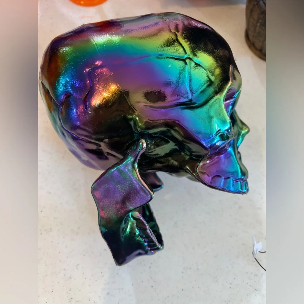 Iridescent Halloween Plastic Skull